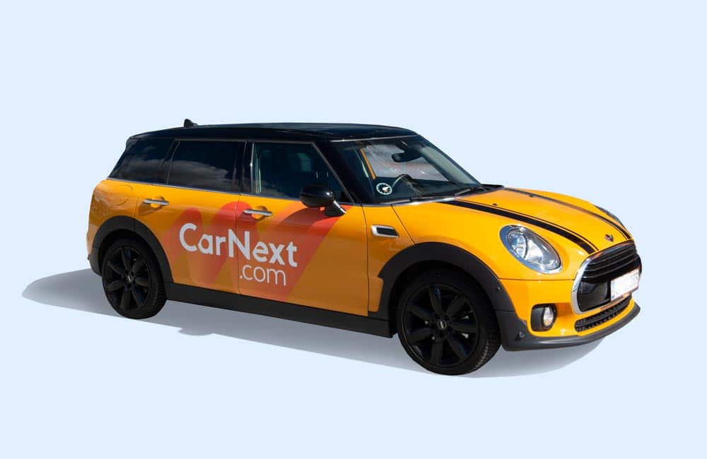 Bilreklame CarNext på Mini Cooper - Nonbye